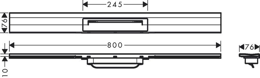 Верхня частина "RainDrain Flex"для душового трапу (пристінна) 800 мм Chrome (56051000) 56051000 фото