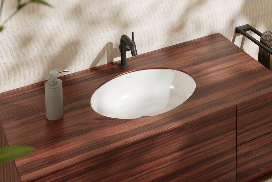 Умивальник Xuniva D SmartClean врізний під стільницю, 450х350 мм, White (61048450) 61048450 фото