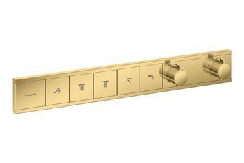 Термостат прихованого монтажу RainSelect на 5 клавіш, Polished Gold Optic (15384990) 15384990 фото