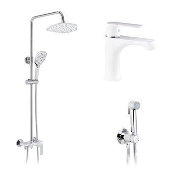 Набор 3 в 1 душова система Kroner Armada-W063 + змішувач Armada-W010 + змішувач Bidet-C082 CVS30213 фото