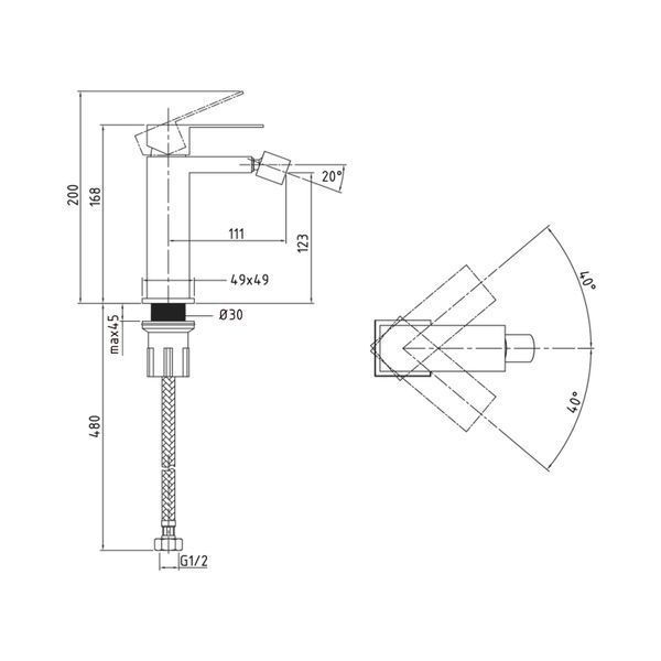 Змішувач для биде Lidz Helix 001AF (k35) LDHEL001AFNKS49181 Nickel SD00055305 фото