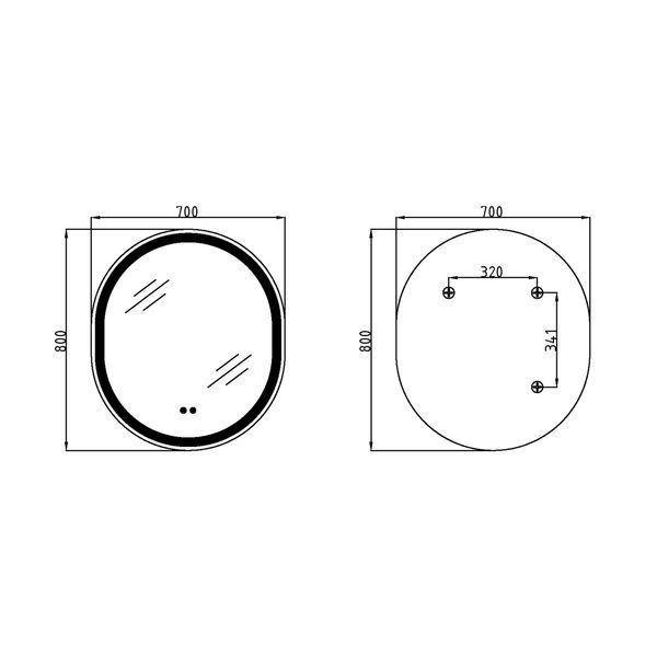 Дзеркало Qtap Gemini 800х700 з LED-підсвічуванням Touch, з антизапотіванням, з димером, рег. темп. кольору (3000-6500K) QT2578R8072B SD00052319 фото