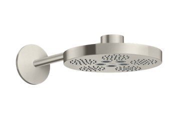 Верхній душ Axor One 280 2jet зі стіновим кронштейном, Stainless Steel Optic (48492800) 48492800 фото