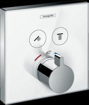 Термостат прихованого монтажу ShowerSelect Glass на 2 клавіші, White/Chrome (15738400) 15738400 фото