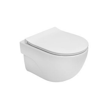 Чаша підвісного унітазу MERIDIAN Rimless 48см+сидіння Slim Urea, пов падіння,легкоз"ємне A34H242000 фото