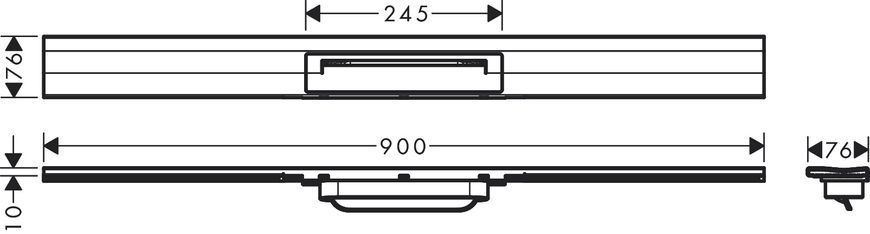 Верхня частина "RainDrain Flex" для душового трапу (пристінна) 900 мм Brushed Black Chrome (56052340) 56052340 фото