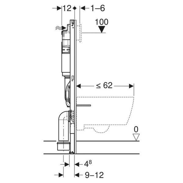 Комплект Інсталяція для унітаза Duofix Delta + Кнопка зливу Delta 50 чорний matt 458.135.14.2 GEBERIT 458.135.14.2 фото
