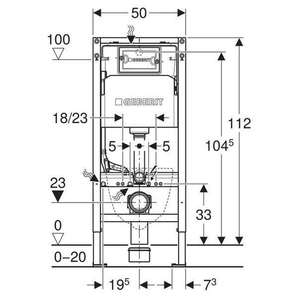 Комплект Інсталяція для унітаза Duofix Delta + Кнопка зливу Delta 50 чорний matt 458.135.14.2 GEBERIT 458.135.14.2 фото