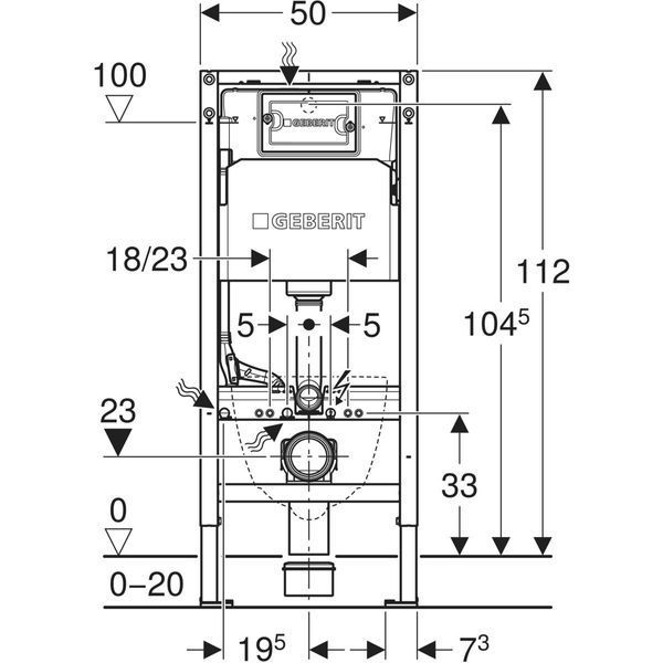 Комплект Інсталяція для унітаза Duofix Delta + Кнопка зливу Delta 50 чорний matt 458.135.14.2 GEBERIT 458.135.14.2 фото