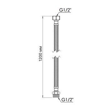 Шланг для води Thermo Alliance Standart 120 см NYLON 1/2"x1/2" ВЗ TAS388W120 SD00052992 фото